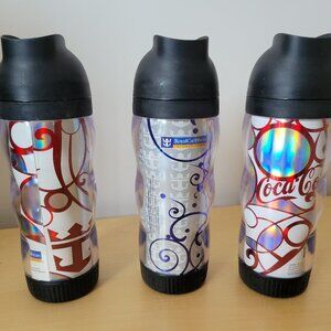 3x Royal Caribbean Coca Cola 2008 Insulated Travel Tumbler Cup - 24cm Tall